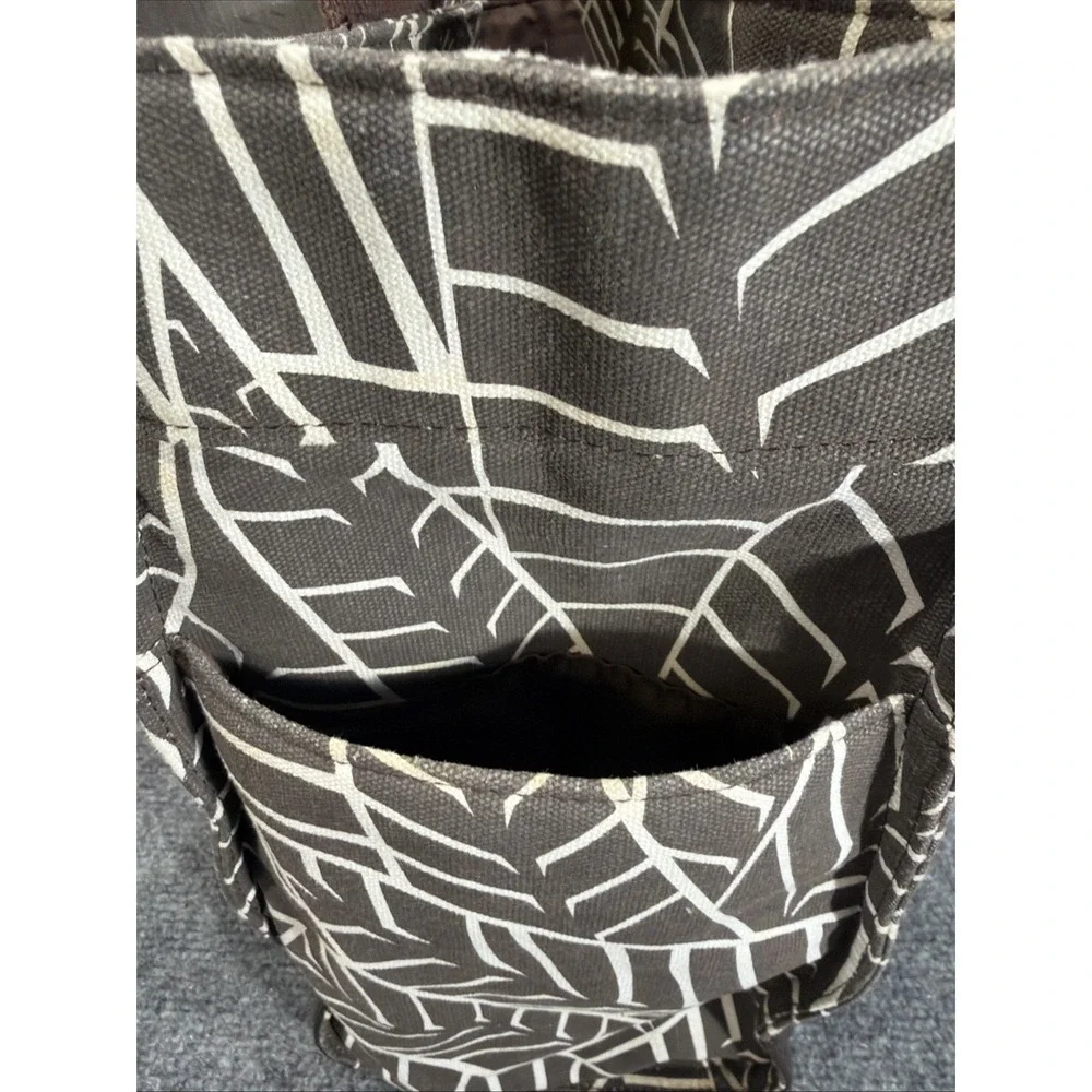 Tory Burch Tote Bag Purse Shoulder Bag Brown Jungle Print Canvas